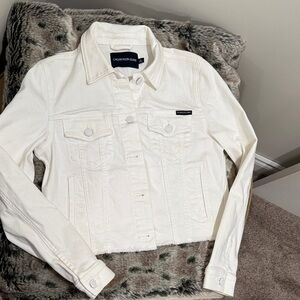 Calvin Klein Women's Cream Jean Jacket